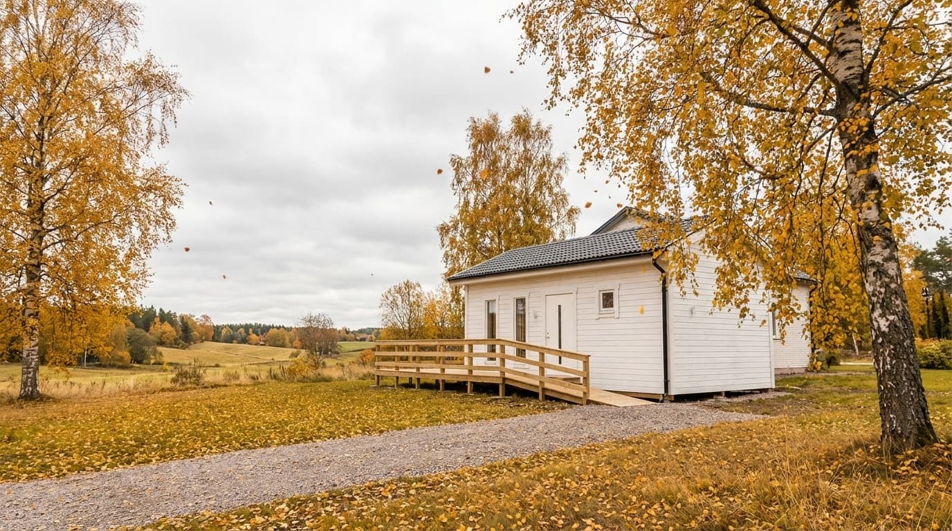 Höststämning utanför salongen i Södra Vi