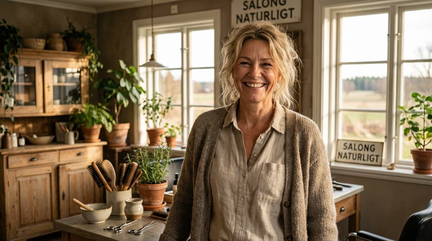 Anna Kumpumäki i sin salong i Södra Vi